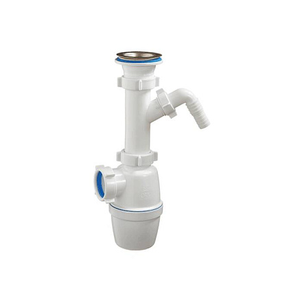 Сифон умыв/мойка бут 1 1/2"x40 отв нерж/сет Орио А-4005