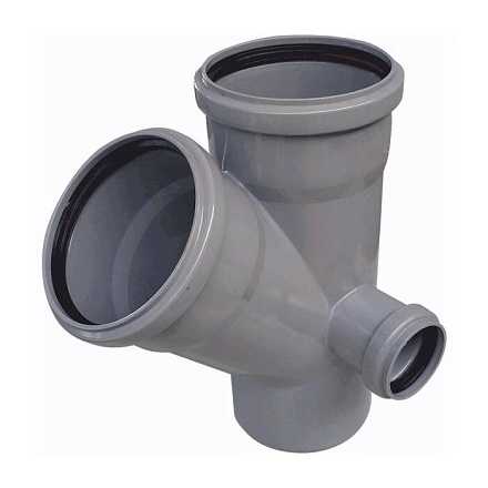 Крестовина PP-H 2-пл сер б/н Дн110х110х50х45гр прав в/к РосТурПласт 36538