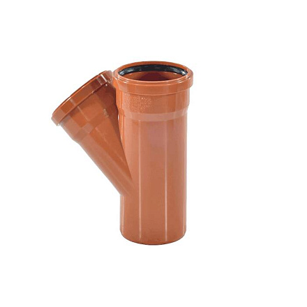 Тройник НПВХ кор б/н Дн200х110х45гр в/к KGEA Ostendorf 223330