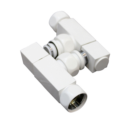 кран для полотенцесушителя угловой 3/4''*1/2'' в/н белый мат (пара) MELODIA MKP21014Cwt