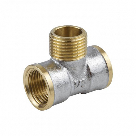 Тройник лат Ду15 м/р/м никель ГОСТ 32585 Aquasfera 9009-01