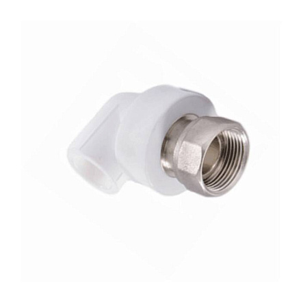 Угольник PP-R бел комб Дн20х3/4" нак/г РосТурПласт 14266