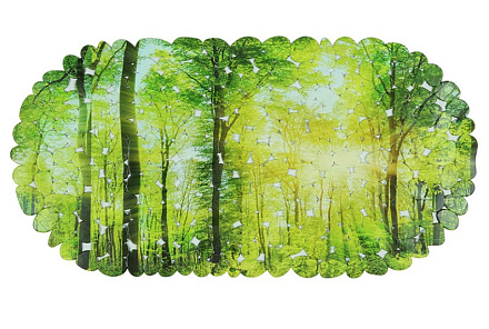 коврик для ванной ПВХ Creative "Лес" овал 67x36cм MELODIA MK021