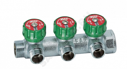 Коллектор лат клап рег 3/4" м/р 3в 1/2" ПУ н/р 45мм Far FK 3822 3412TP