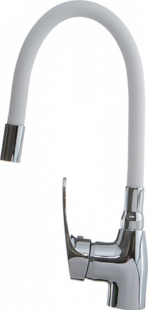 смеситель кухня MELODIA Ostessa/Остерия картридж д.40мм гибкий излив белый MDV 40615White