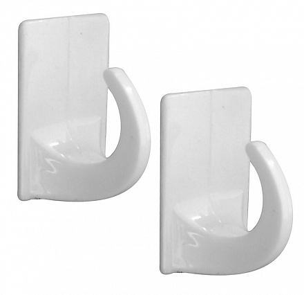 набор 2 крючка "эконом" прямоугольник белый 27.203