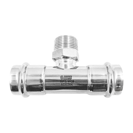 Тройник нерж AISI304 Дн18х3/4"х18 пресс/НР FS133 SantechSystems