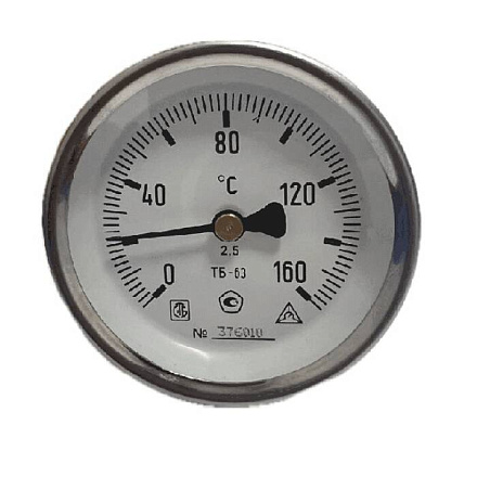 Термометр биметалл ТБ-63 120С Дк63 L=50 G1/2" осев Багория