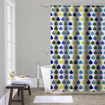 шторка д/в тканевая 180х200см "Цветные капли" MZ-160