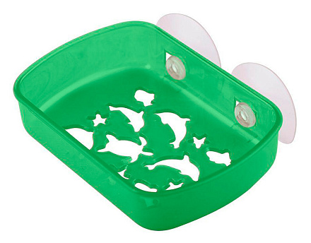 мыльница "морские жители" на присосках 13х9см, 3 цвета, б/выбора цвета 34.133