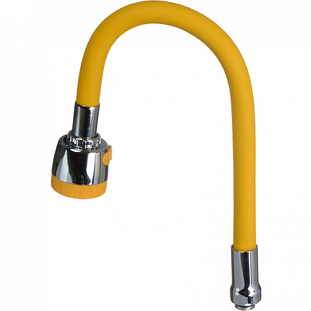 излив гибкий LUXE с лейкой 2 режима желтый 49см MELODIA MKP20659