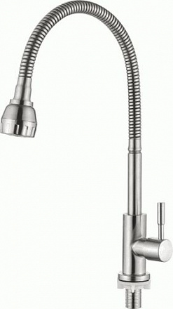 смеситель моно LEDEME с гибким изливом, нерж.сталь L74295