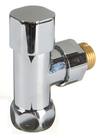 кран для полотенцесушителя угловой 1/2"*3/4" с ручной регулировкой (квадратная ручка) TeRma 33681