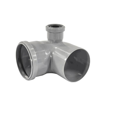 Отвод PP-H с выходом сер б/н Дн110х50х87, 5гр прав в/к BASE VALFEX 23122150