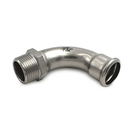 Отвод нерж AISI316L Дн35х1 1/4"х90гр Ру16 пресс/НР Inoxpres RM 186114035