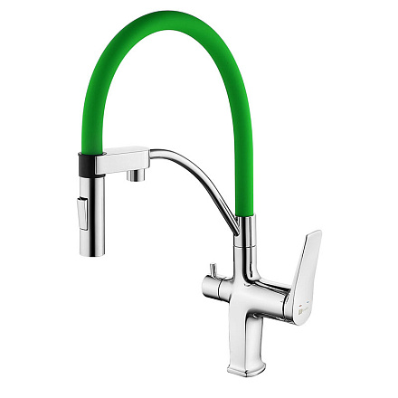 смеситель кухня LEMARK Comfort с подключением к фильтру с питьевой водой LM3074C-Green
