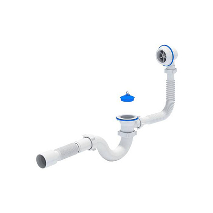 Сифон д/ванны труб проб 1 1/2"x40 гофр 40х50 пласт/сетка Варяг АНИ Пласт C6155