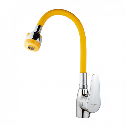 смеситель кухня MELODIA Ostessa/Остерия д.40мм гибк.излив 2 реж.жёлтый/хром MDV40616Yellow
