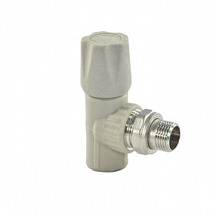 Клапан PP-R сер запорн Дн20х1/2" Ру25 НР угл д/рад VALFEX 1014720012Г