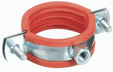 хомут усилен. оцинк. с резин.уплотн.11/4" 38-43мм с гайкой М8 TeRma Heavy 24304
