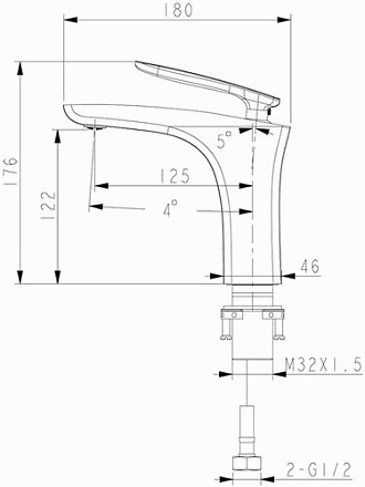 смеситель умывальник LEMARK Bellario картридж 35мм, монолитный LM6806C