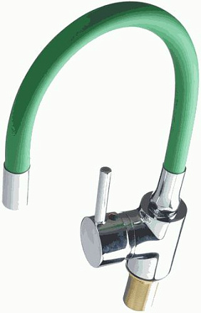 смеситель кухня Expromt Kitchen/Кухня Про картридж 40мм, гиб.изл., light green Ex125.4-11лат.(б/подв)