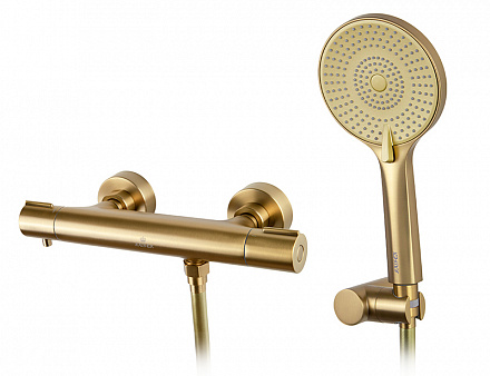 05377-3  KAISER Serio Душ с термостатом (лейка: Ø120х253, 3-jet) латунь, Brushed gold
