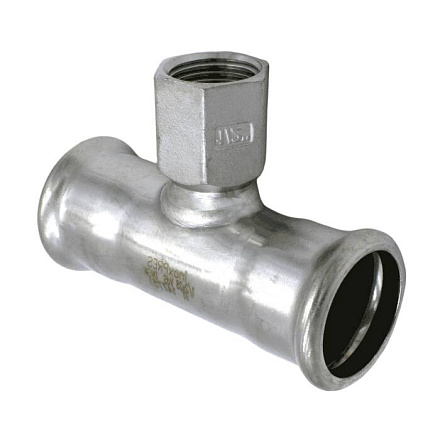 Тройник нерж AISI316L Дн88, 9х3/4"х88, 9 Ру16 пресс/ВР Inoxpres RM 189304088