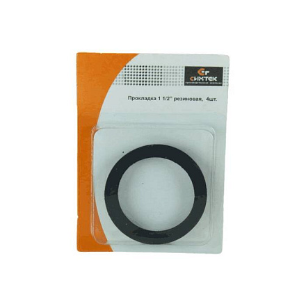 Прокладка резина ТМКЩ Ду40 (1 1/2") 54х42мм h=2мм 4шт блистер Симтек 10-0028