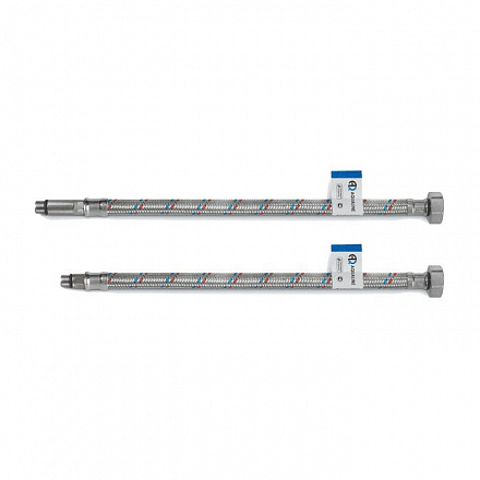 Подводка гибкая д/смес нерж М10-Н1/2" 1.5м нж/г пара AQUALINE 04837